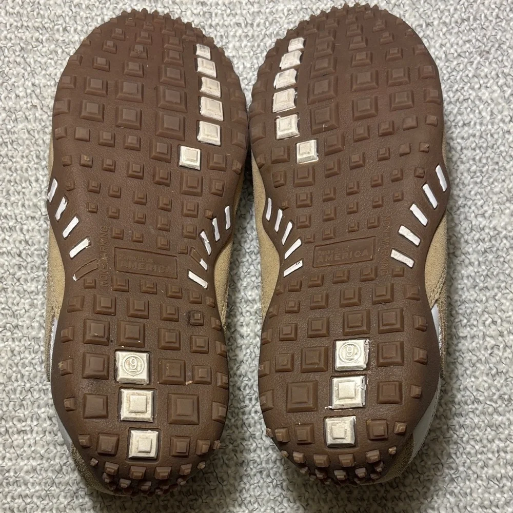 Perry Ellis America Men's White and Tan Casual Leather & Suede Sneakers